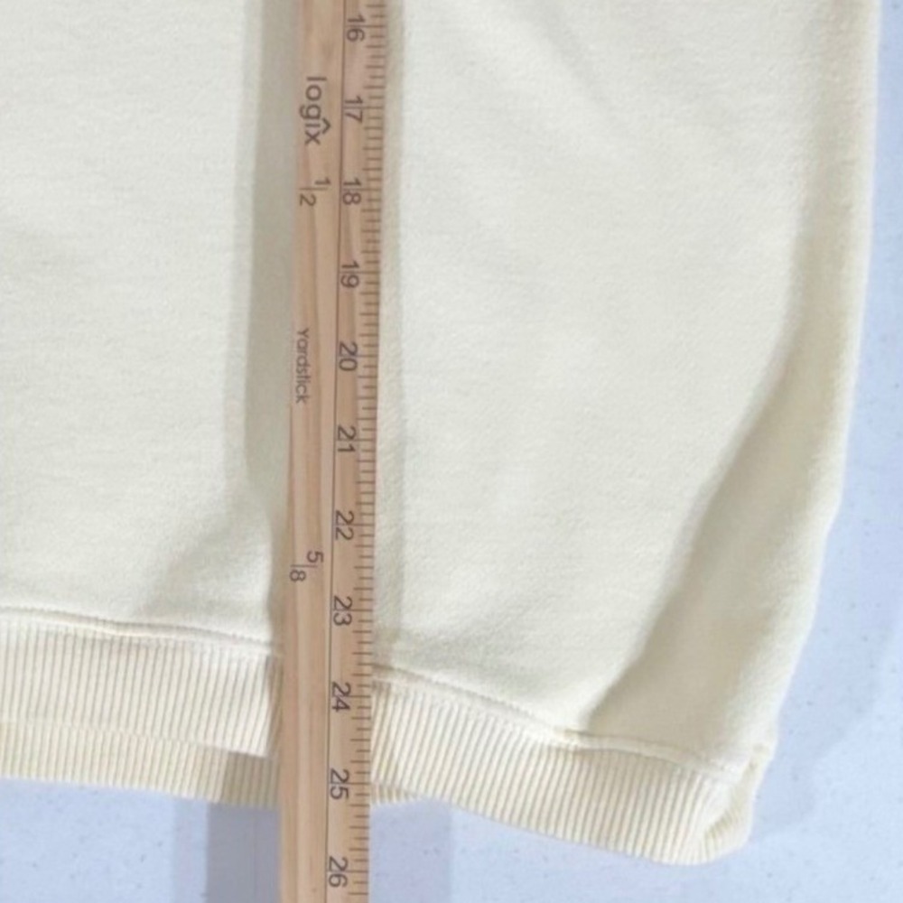 Aerie Sweatshirt Medium Butter Pastel Yellow Quarter Snap Mock Neck Oversized - Picture 7 of 7